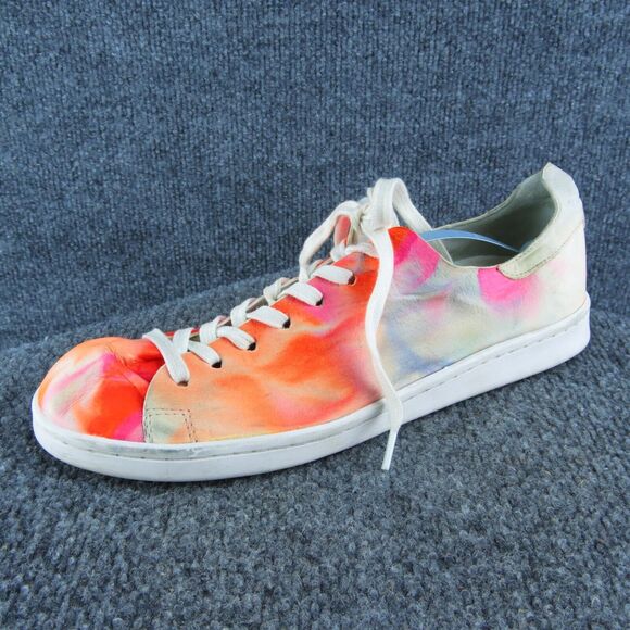 Schutz Women Sneaker Shoes Size‎ 10 Medium Orange Fabric Lace Up - Picture 1 of 9